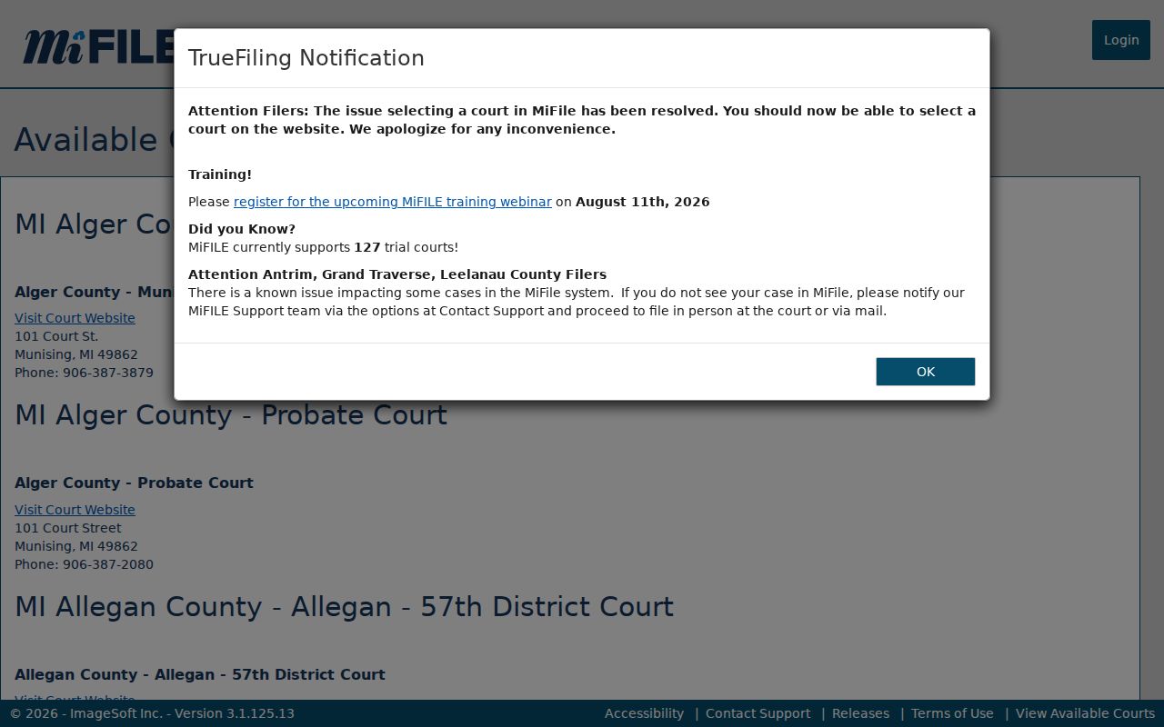 Dickinson County case search court directory record