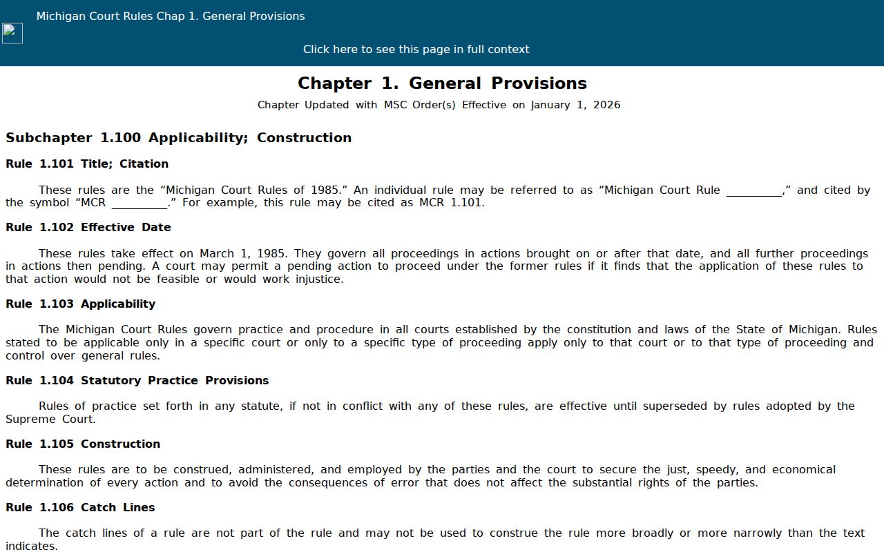 Dickinson County civil dockets Michigan Court Rules filing and redaction guidance