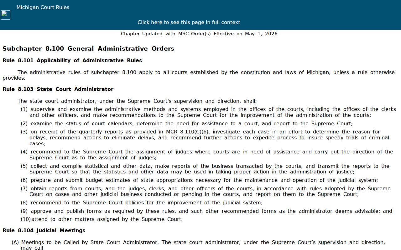 Dickinson County court docket public access rule source