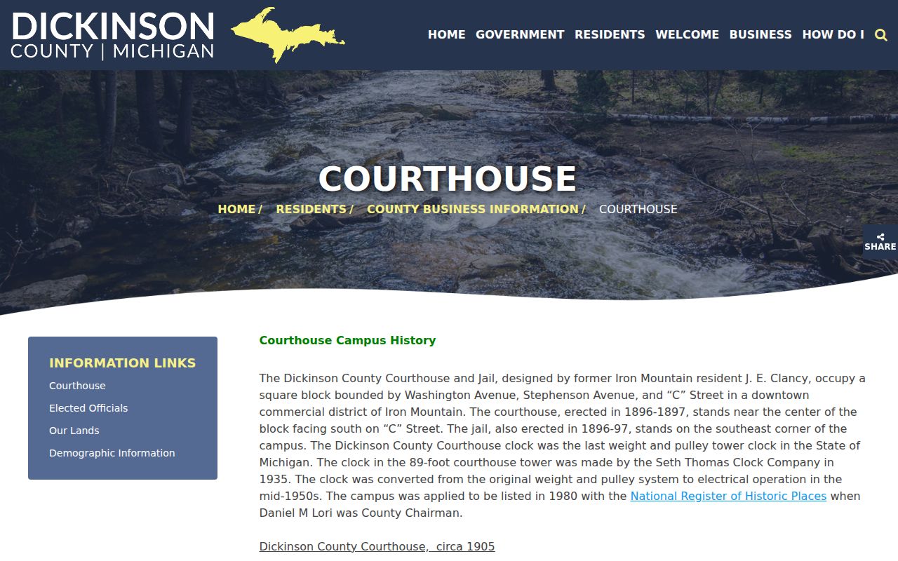 Dickinson County court docket courthouse records source