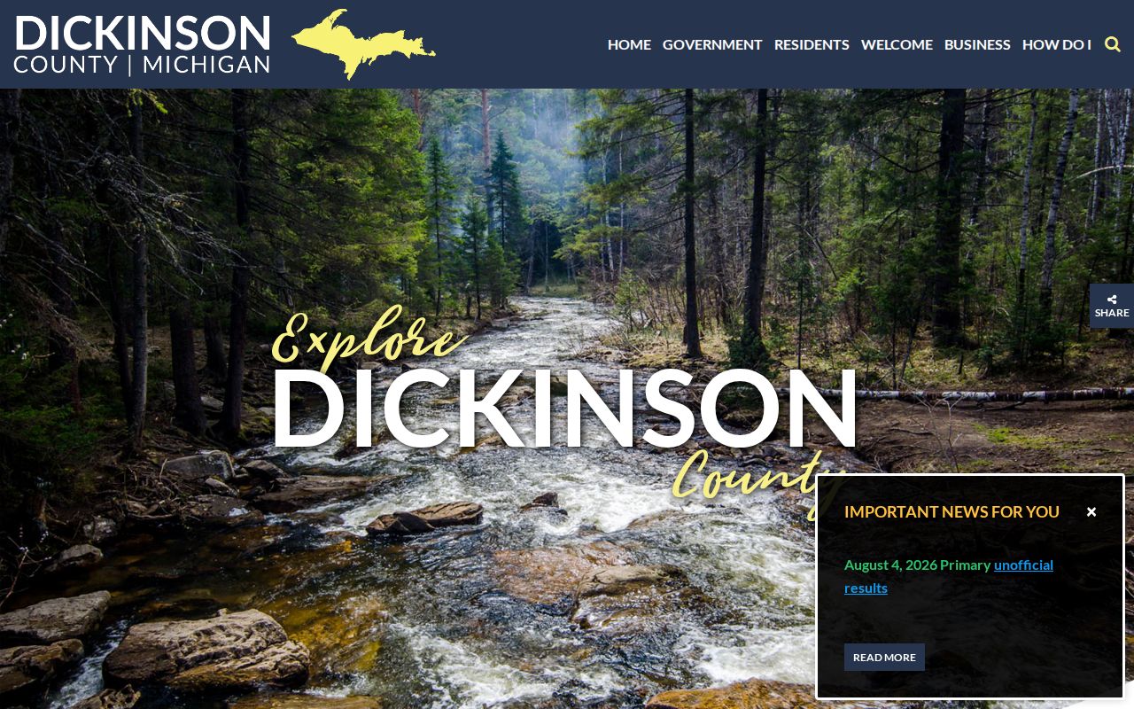 Dickinson County court docket city and county source
